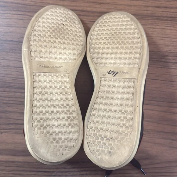 Isabel Marant Black Leather Bart Sneakers Size 37 - Picture 8 of 8